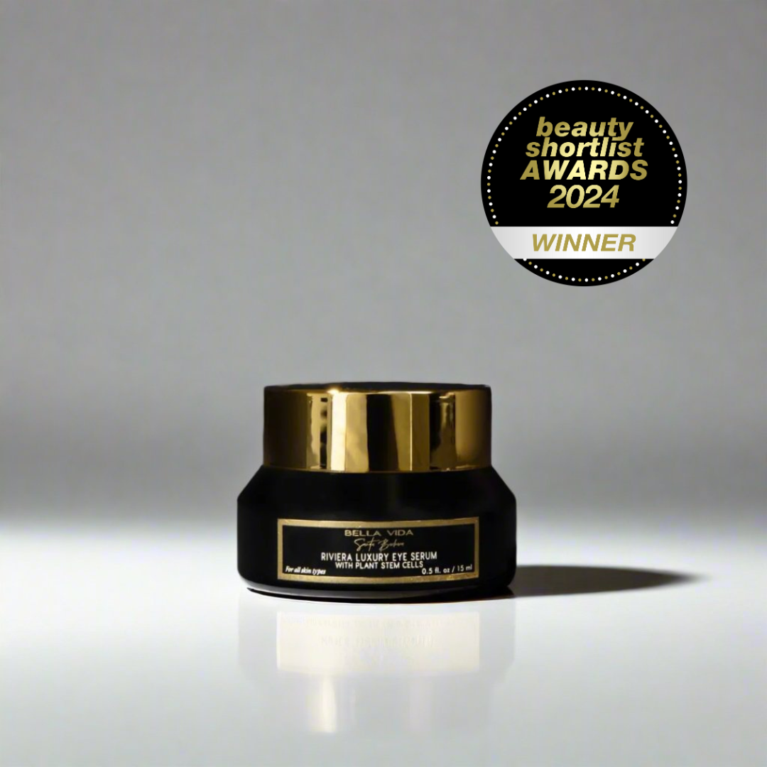 Bella Vida Santa Barbara Skincare Riviera Luxury Eye serum with Tremella Snow mushroom, hyaluronic acid, vegan, clean, cruelty-free Award Winner
